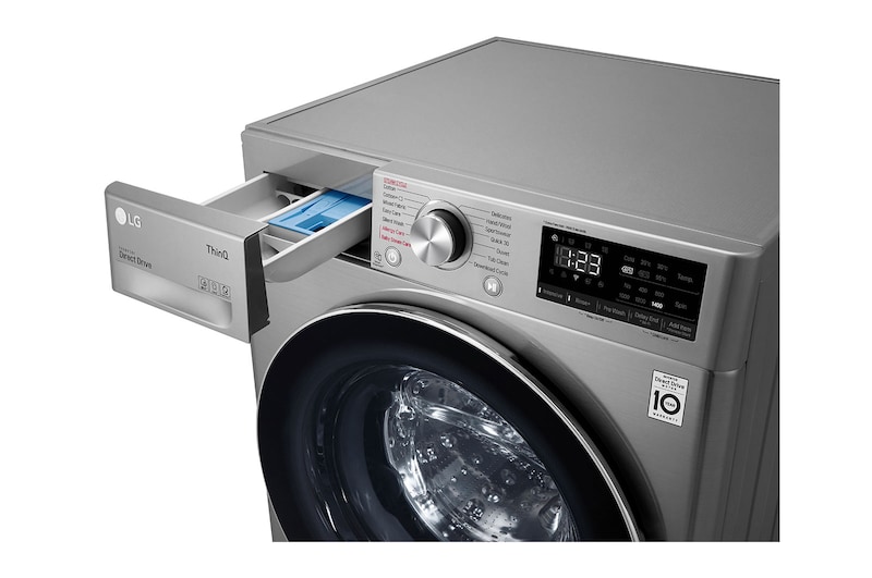 LG 10.5/7kg Front Loader Washer Dryer Combo with AI DD™ & Steam in Stainless Finish, F4V5RGP2T