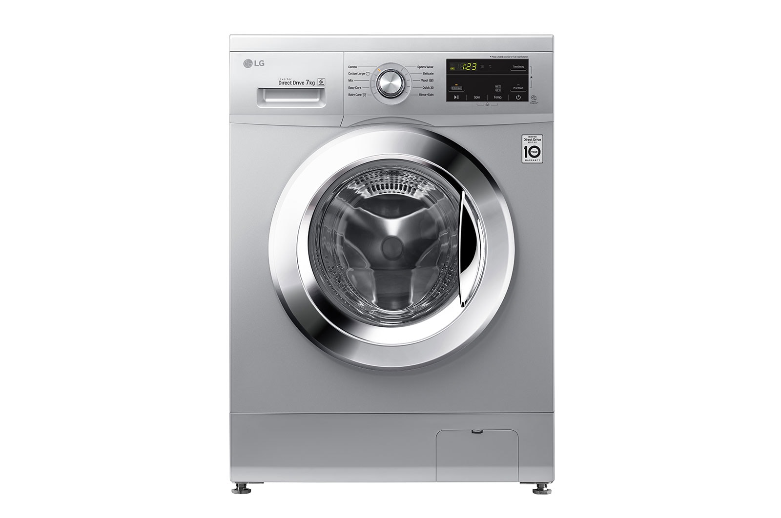 LG 7kg Front Loader Washer with Inverter Direct Drive in Silver Finish, FH0J3HDNP5P