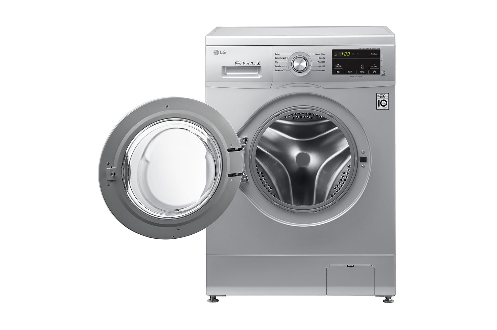 LG 7kg Front Loader Washer with Inverter Direct Drive in Silver Finish, FH0J3HDNP5P