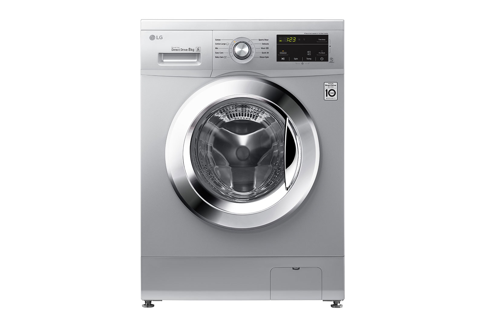 LG 8kg Luxury Silver Front Loader Washing Machine, FH2J3TDNP5P