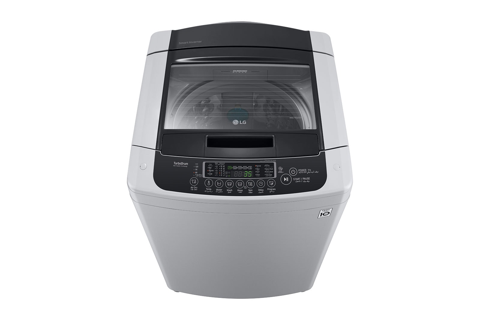 LG 18kg Top Loader with Smart Inverter in Silver Finish, T1885NEHTE