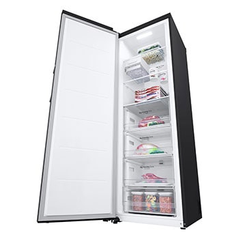 right side perspective with food