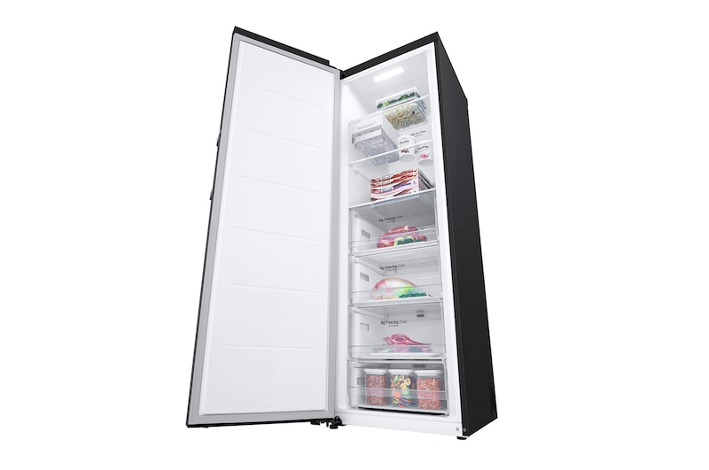 right side perspective with food