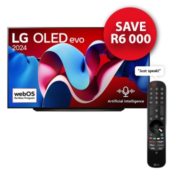 LG 65 Inch LG OLED evo C4 4K Smart TV AI Magic remote Dolby Vision webOS24 2024, OLED65C46LA