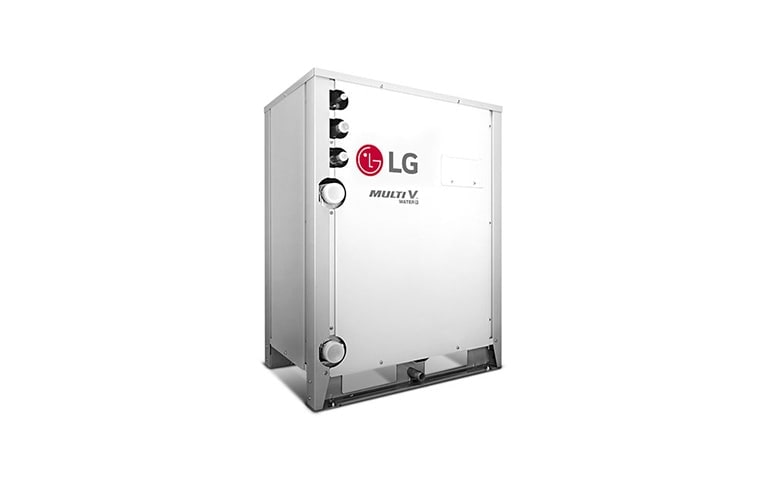 A unidade LG Multi V Water 5 retangular branca é exibida.