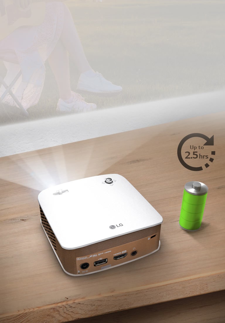 Eingebauter Akku mit bis zu 2,5 Stunden Akkulaufzeit1