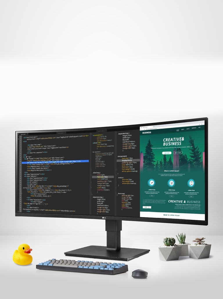 Der LG UltraWide Monitor 35WN75C bietet Bildschirmfläche – 3.440 x 1.440 | UltraWide™ QHD Farbraum – 99 % sRGB HDR – HDR10 Konnektivität – USB-C™