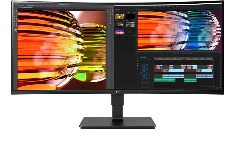 Der 21:9-QHD-Bildschirm (3.440 x 1.440) ist 2,4-mal breiter als ein 16:9-Full-HD-Bildschirm (1.920 x 1.080) und hat 880 Pixel mehr als ein 16:9-QHD-Bildschirm (2.560 x 1.440).