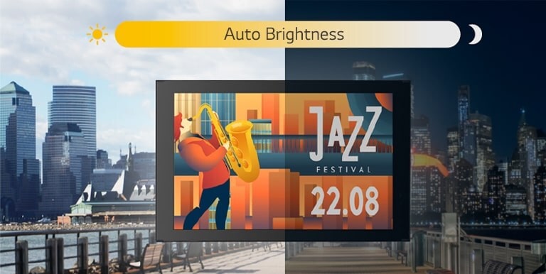 Der Bildschirm des 22XE1J kann seine Helligkeit automatisch an das Umgebungslicht anpassen.