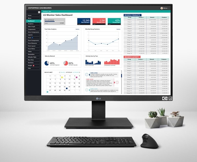 16:10 IPS-Display: Präzise Farbe und breite Sichtwinkel.