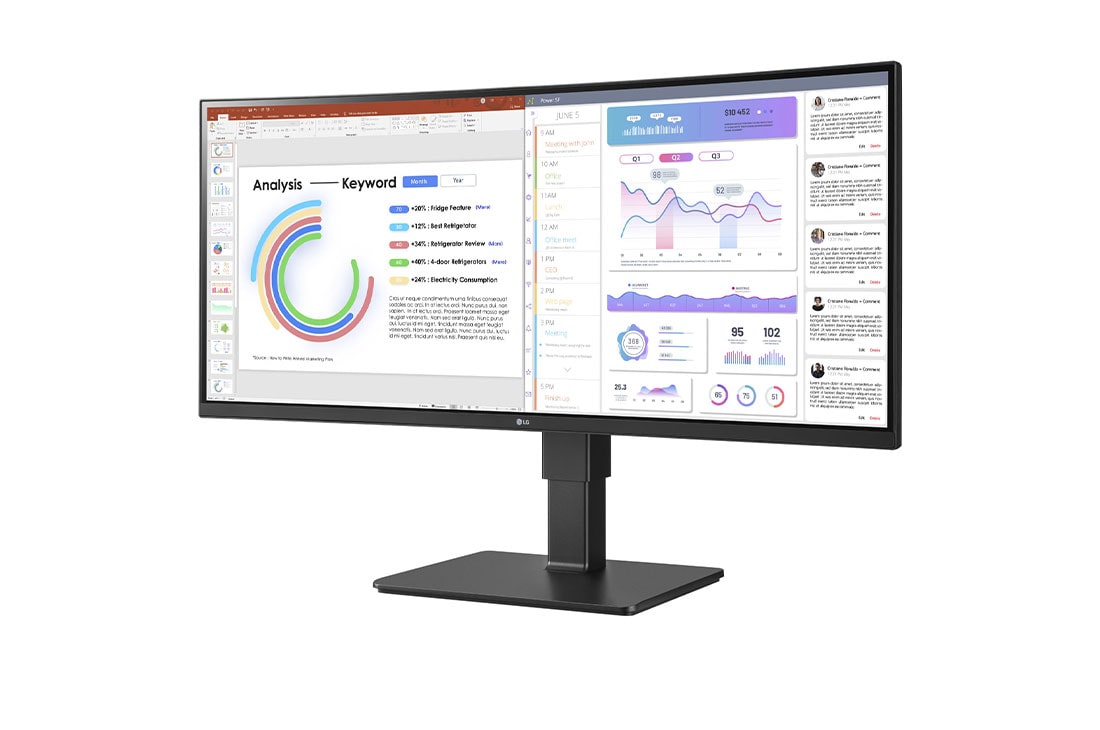 LG 34" UltraWide™ WQHD (3440x1440) IPS Monitor mit USB Type-C™, 34BQ77QB-B