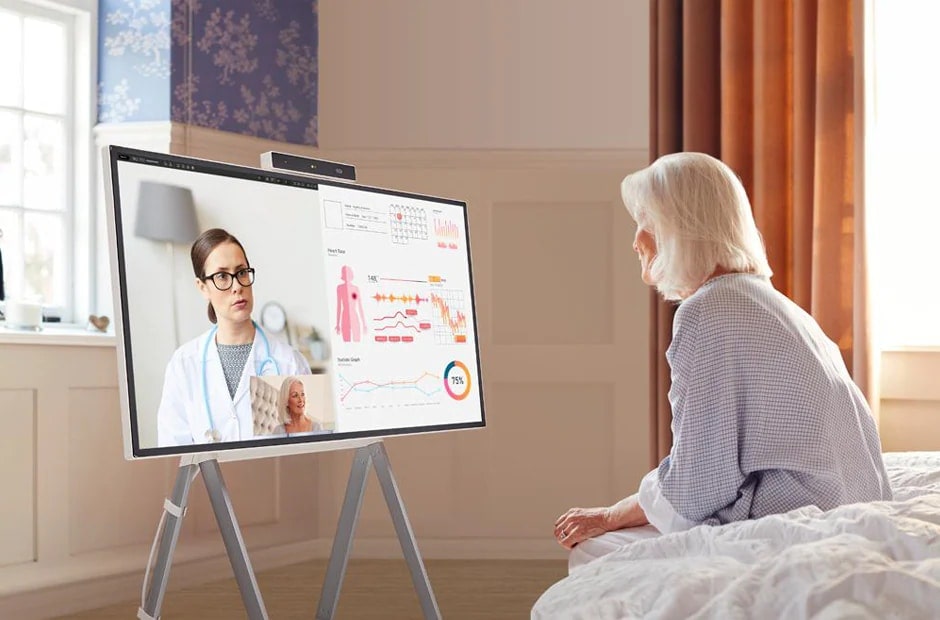 LG One:Quick Flex, Arztpraxis, Telemedizin, Zusammenarbeit, Designbüro, Stationen in Krankenhäusern und Pflegeheimen, Videoanrufe, Homeoffice, Kindergarten, Fernunterricht LG One:Quick Flex, Arztpraxis, Telemedizin, Zusammenarbeit, Designbüro, Stationen in Krankenhäusern und Pflegeheimen, Videoanrufe, Homeoffice, Kindergarten, Fernunterricht