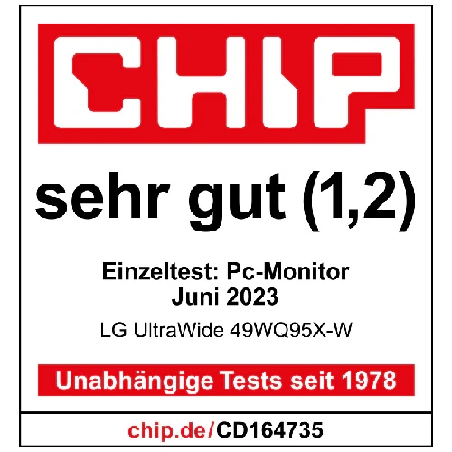 LG UltraWide 49WQ95X-W - Der beste Office Monitor in der CHIP Bestenliste! *1