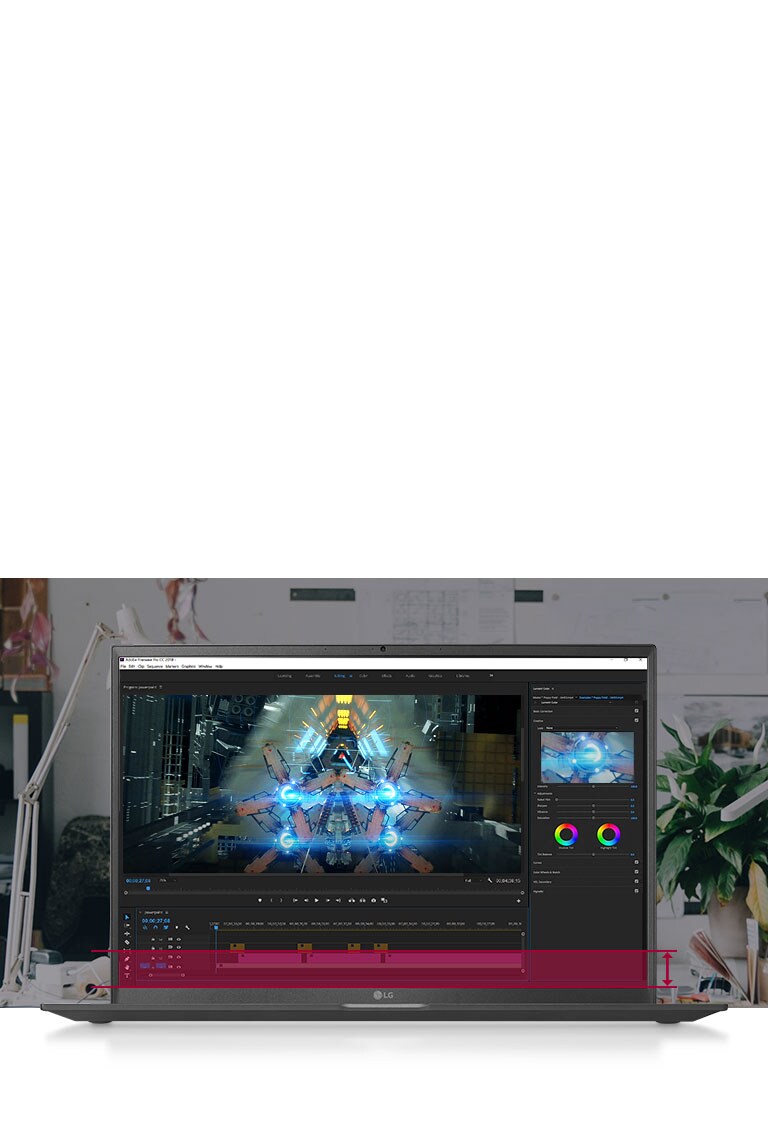 Großes 16:10-Display, auf dem Sie mehr Informationen sehen können, ohne für Ihre Videobearbeitungsarbeiten nach unten scrollen zu müssen