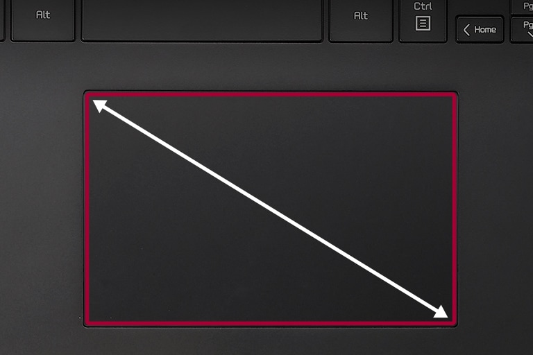 Verbreitertes 16:10 Touchpad, das dem Größenverhältnis des Displays entspricht
