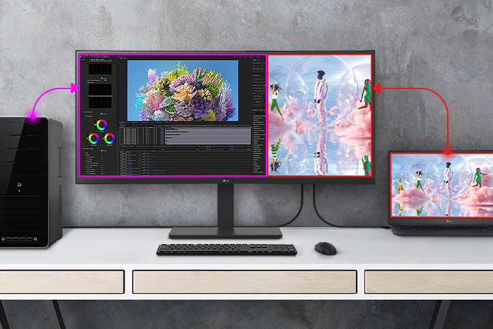 The dual controller helps to work through a single monitor with two computers and transfer files to either computer.