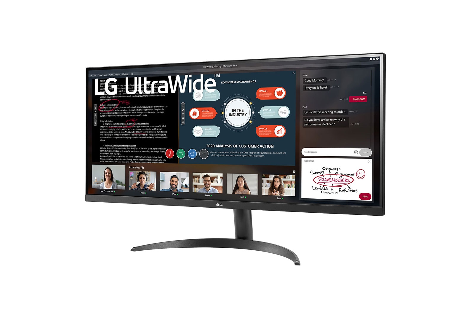 LG 35 Zoll Curved UltraWide™Monitor mit QHD-Auflösung und HDR10, 35BN77C-B