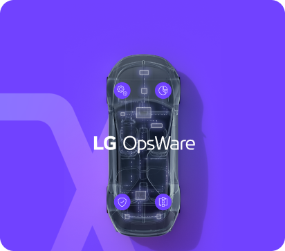 Top-view vehicle graphic for LG OpsWare links to its detail page.