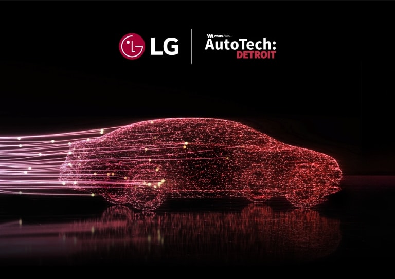 LG and AutoTech: Detroit logos with a connected vehicle graphic link to the AutoTech 2024 detail page.