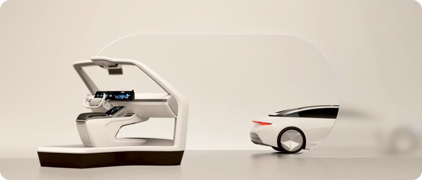 Cockpit module shows LG VS Mobility advancing human-centric innovation through intelligent yet sustainable technologies.