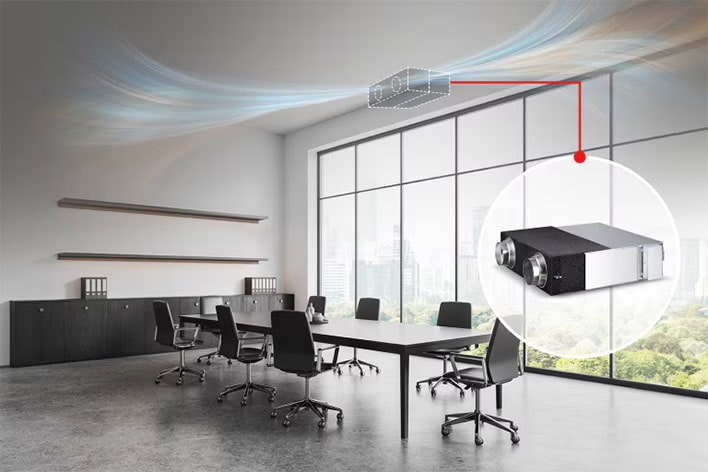 LG Ventilation Solution with advanced air exchange and purification technology. Delivers fresh and healthy indoor air with high energy efficiency