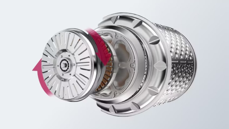 LG washing machine drum and motor showing lasting durability and high performance
