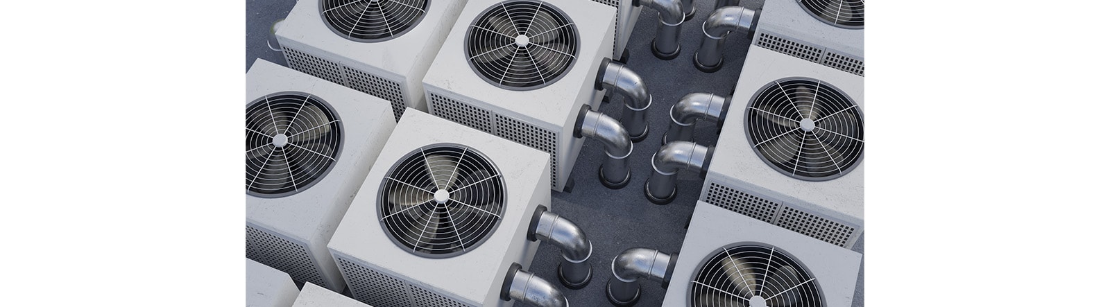 A picture with many rooftop units