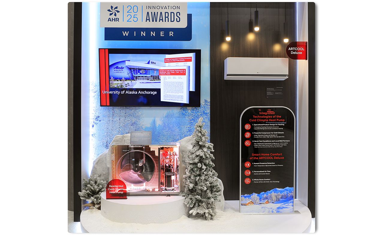 LG showcases ENERGY STAR inverter heat pump at AHR 2025, highlighting home electrification tech.