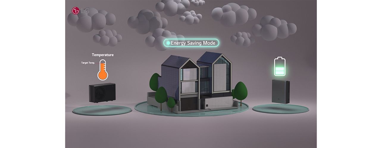 LG energy optimization system in energy saving mode, managing temperature and battery.