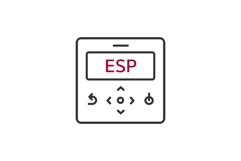 Icon representing a remote control with the "ESP" function highlighted.