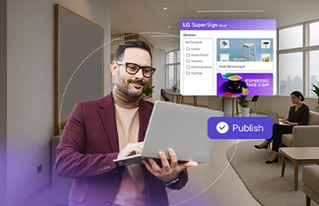 LG interactive digital signage in classroom, boosting engagement with dynamic content.