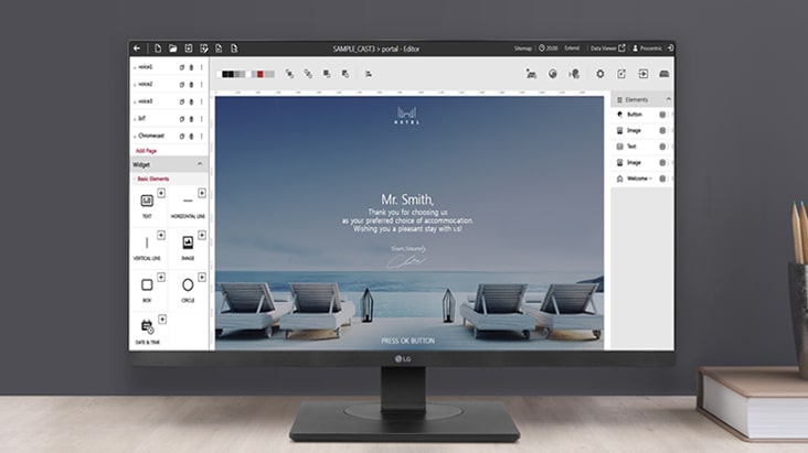 The solution's editor screen is active on the display.