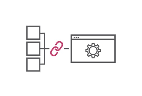 LG SuperSign CMS supports customized design templates tailored to various spaces, and the image illustrates these templates with simple icons.