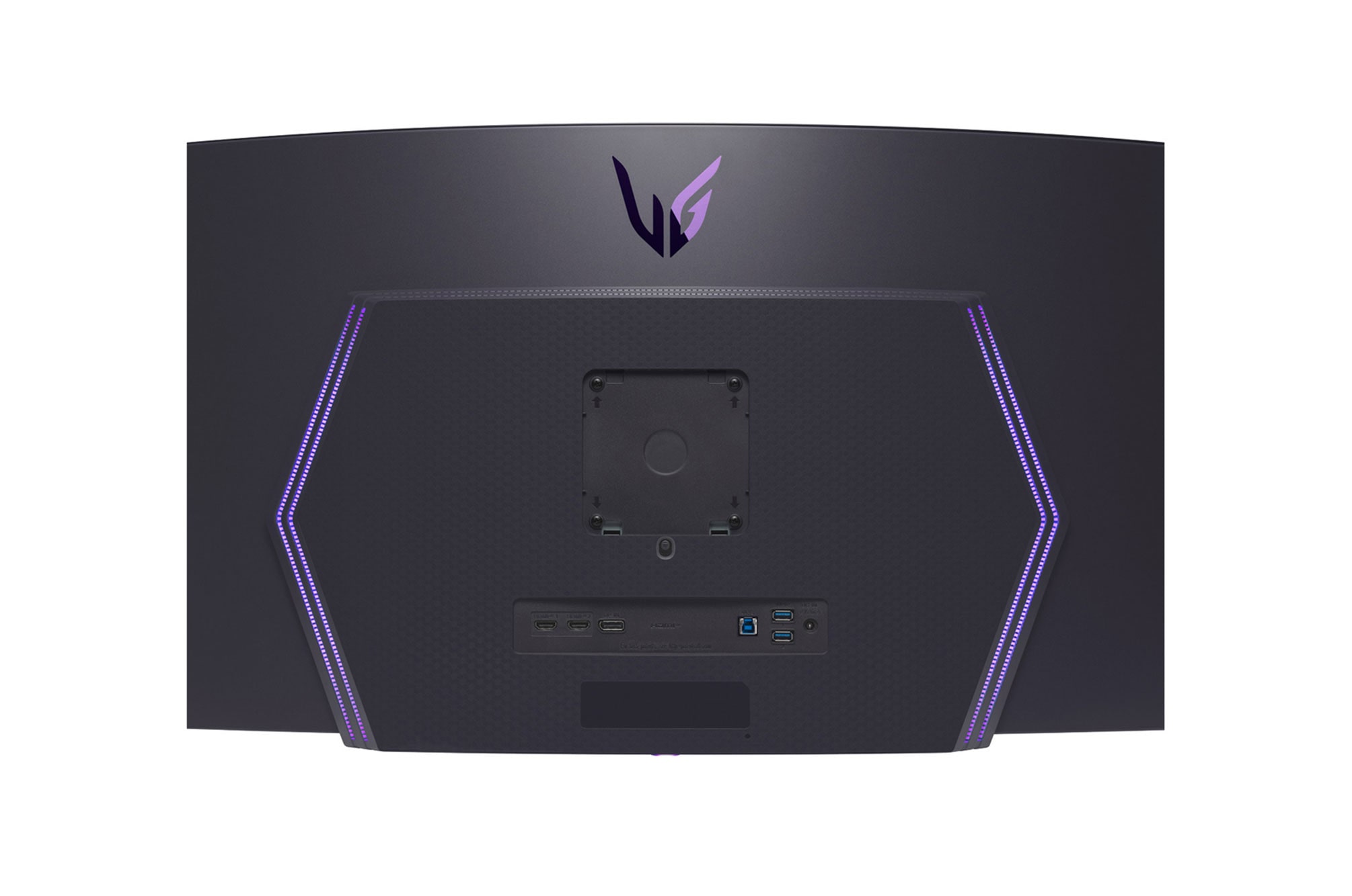 Zoomed-in rear view with lights on