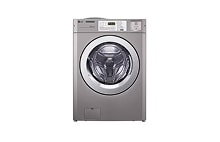 LG front-load commercial washer in black