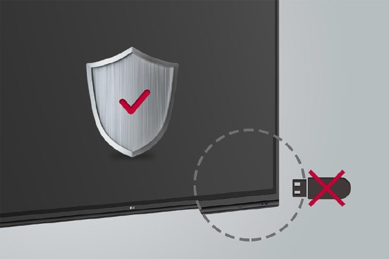 USB is not being able to be connected to a display for security.