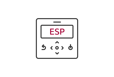 Icon representing a remote control with the "ESP" function highlighted.