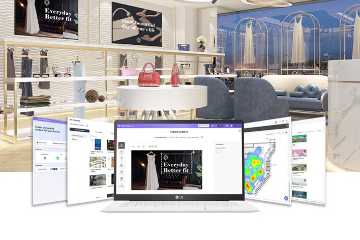 LG digital signage and software platform for retail, enabling content management, analytics and in-store display control. LG business solutions designed to enhance customer engagement and improve operational efficiency.