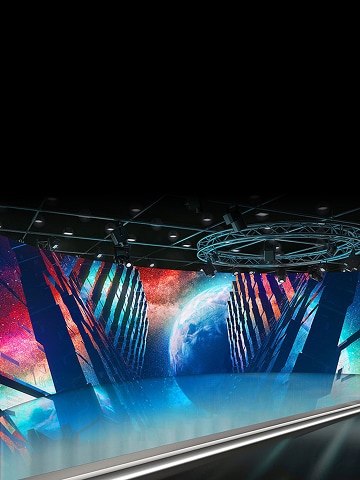 LG LED signage installed in a shopping centre featuring curved displays with vivid nature visuals. LG indoor and outdoor LED signage solutions delivering impactful visual experiences and premium advertising performance.