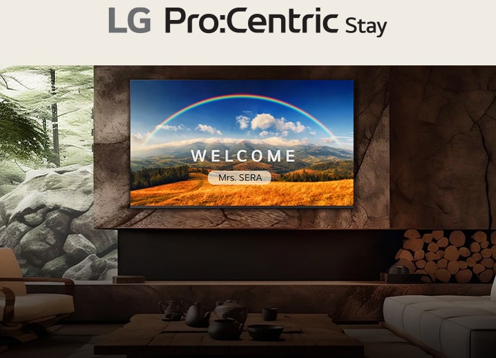 A TV managed by the Pro:Centric Stay solution is installed on the wall of the accommodation.