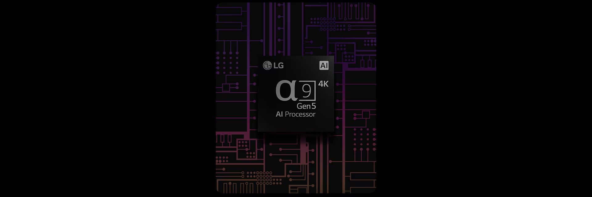 Das Bild des a9 4K AI-Prozessor der 5. Generation hat einen schwarz-weißen Hintergrund, der sich in einen bunten Hintergrund verwandelt.
