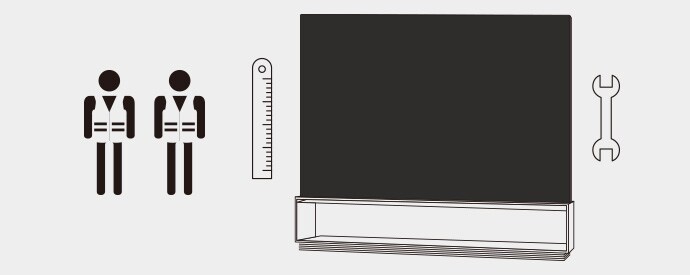 Image explaining how engineers manually assemble the component of LG SIGNATURE OLED TVs