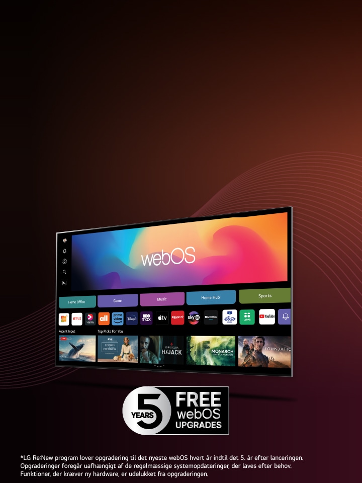 Billede af OLED TV med skærmdisplay fra LG webOS