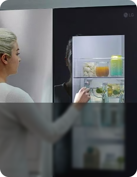 Thie image shows an InstaView Fridge Freezer.