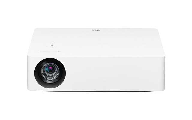A front image of LG CineBeam 4K UHD Laser projector (model HU810P)