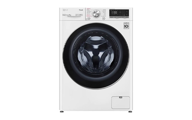 A front image of LG Turbowash™ F4V709WTSE 9kg Washing Machine in white