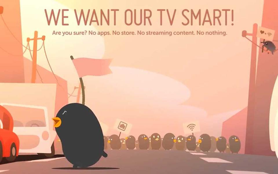 A image of LG Smart TV web-os animated character bean-bird for easy set-
