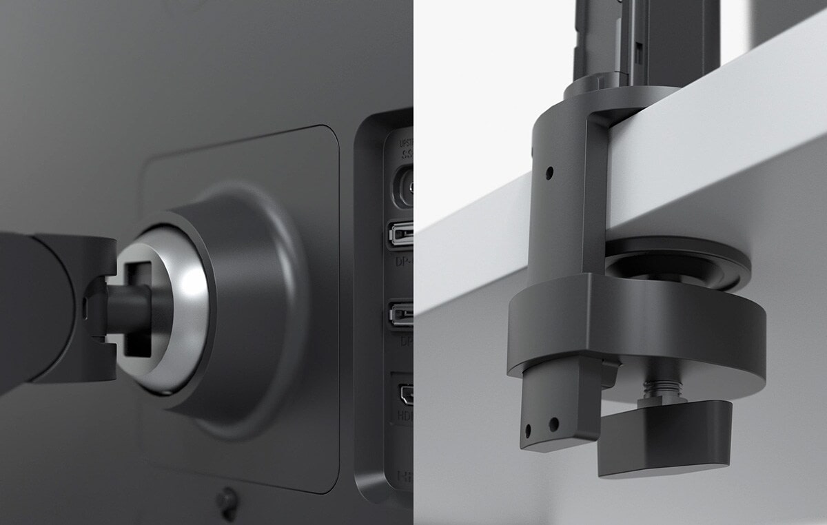 The re-designed C-Clamp & Grommet and One Click Mount contributes to easier installation.