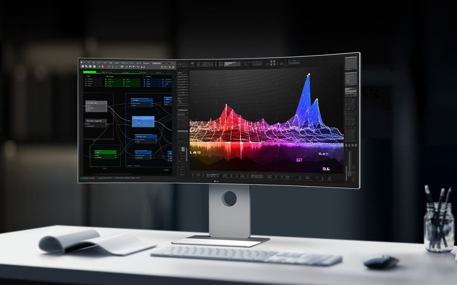 Front view of LG's curved monitor