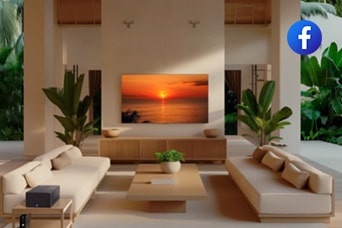 A modern living room featuring a LG SIGNATURE OLED M screen.